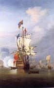 Monamy, Peter The First-rate ship Royal Sovereign stern  quarter view,in a calm china oil painting reproduction